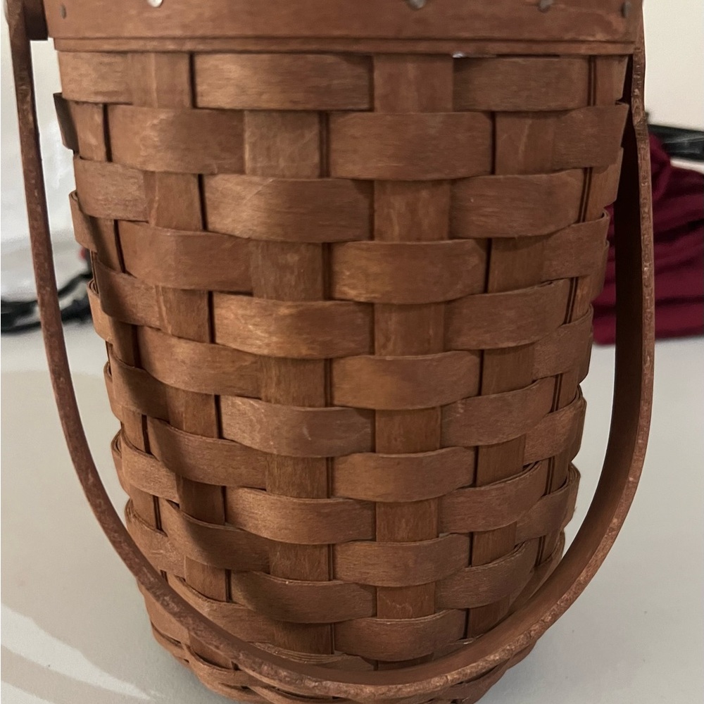 Longaberger Brown and White Woven Basket